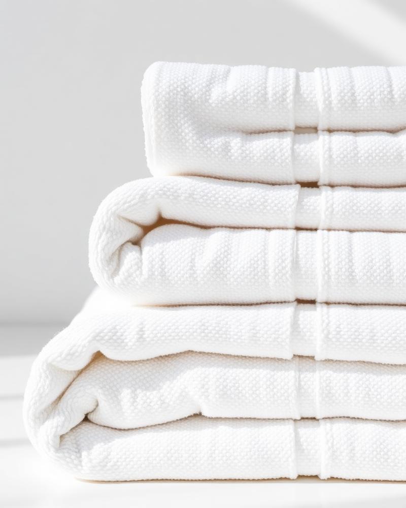 Fresh folded white towels